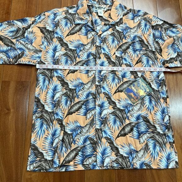 NWT Hawaiian Tropic Mens Orange Floral Tropical Short Sleeve Button size XL - Picture 6 of 7